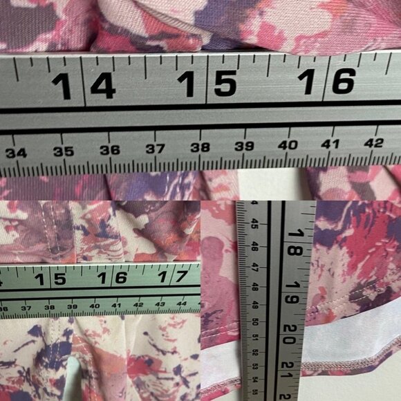 New Nordstrom Zella Girl Print Curved Hem T-Shirt Pink Splatter Size Large Top L - Picture 5 of 8